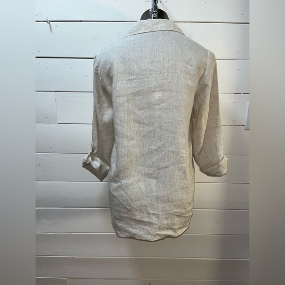 UCHUU MONTRÉAL – Asymmetrical Linen Shirt – Size 1 (Small) - Picture 7 of 11